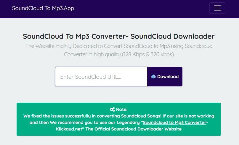 conversão de download de soundcloud para mp3