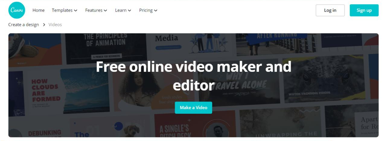 Ferramenta de edição de vídeo on-line CANVA