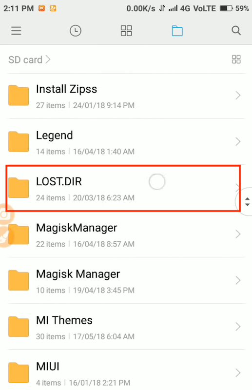 LOST.DIR no Android