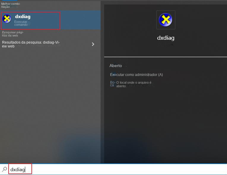 pesquisar dxdiag