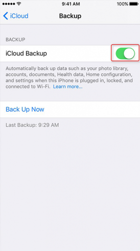 ativar a função de backup no iphone com o icloud 2