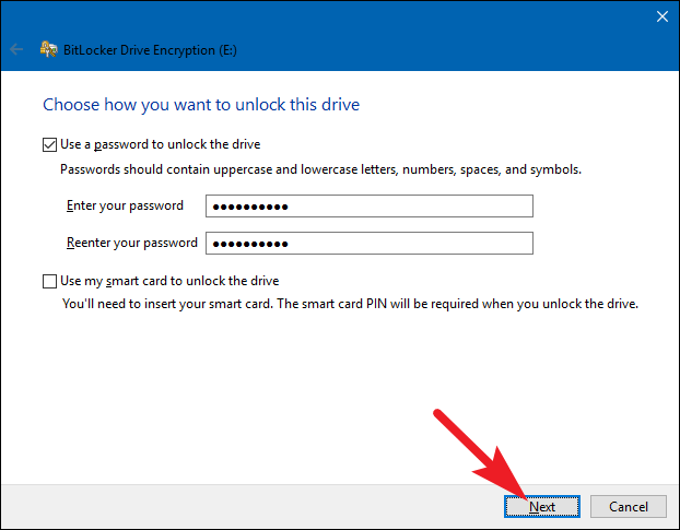 definir a senha do bitlocker no Windows