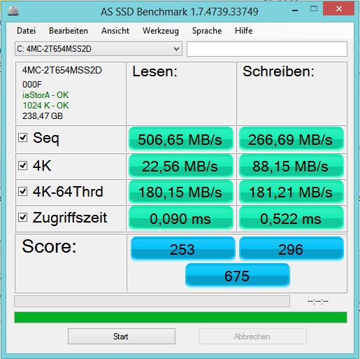 execute a verificação de integridade do SSD como benchmark SSD