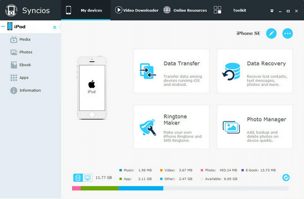 usar o syncios quando o ipod não sincroniza com o itunes