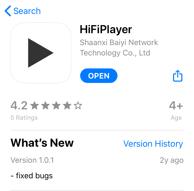 Faça o download e instale o hifi player na loja de aplicativos