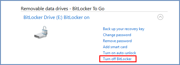 digite a chave de recuperação para fechar o bitlocker