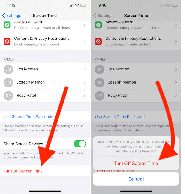 como desativar o tempo de tela no iphone