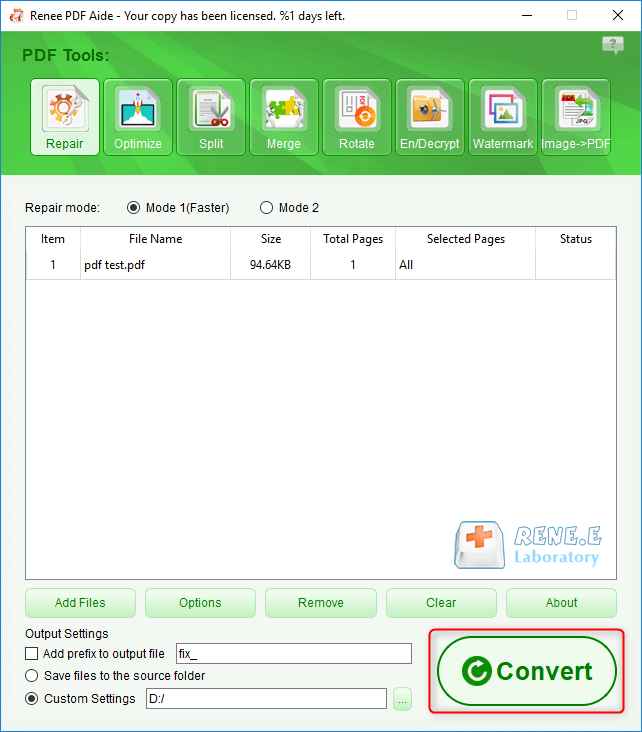 usar o renee pdf converter