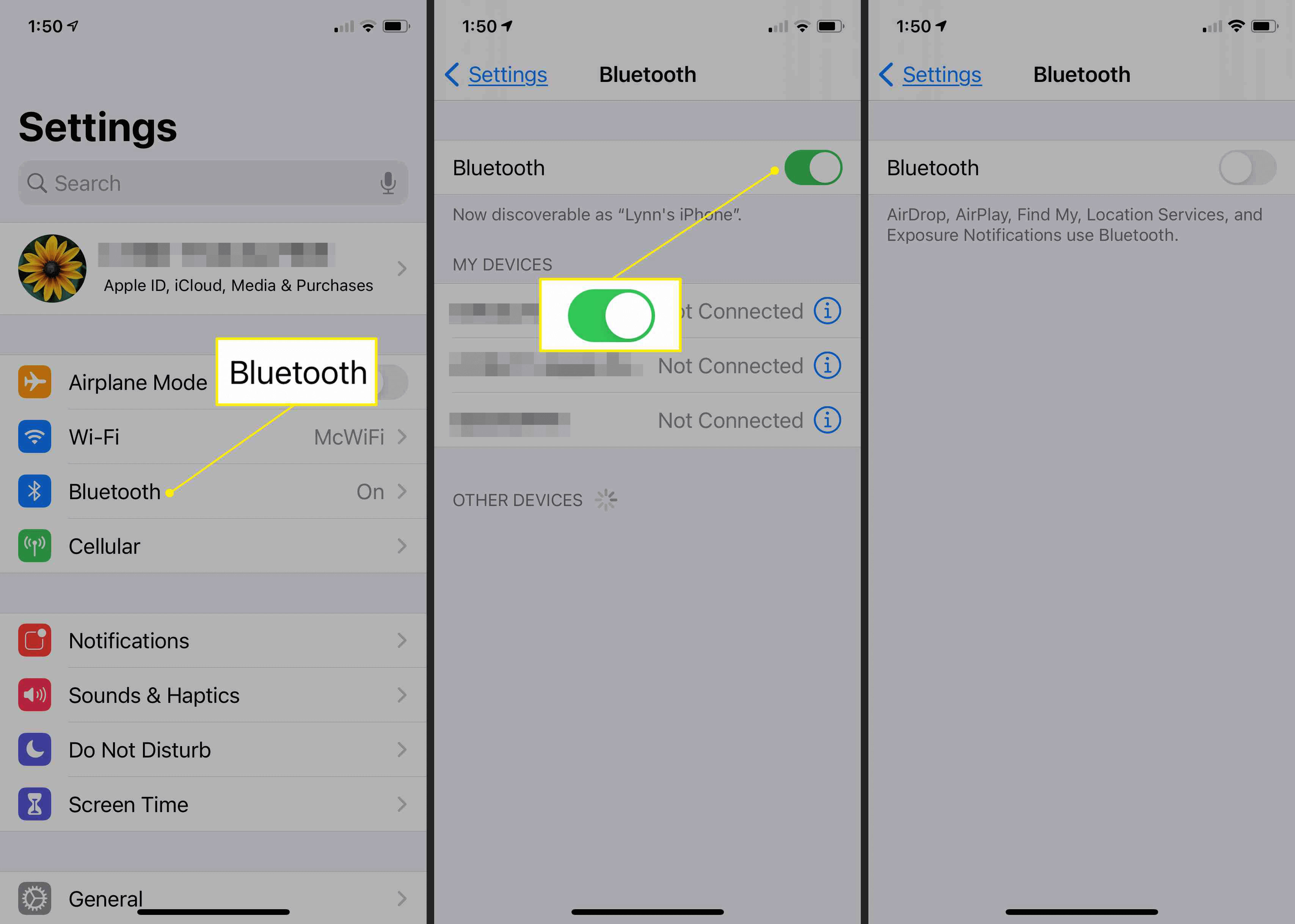 desativar a função bluetooth do iphone