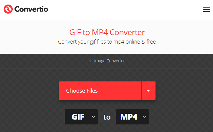 como converter gif para mp4 no convertio