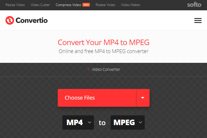 converter mp4 para mpeg no convertio