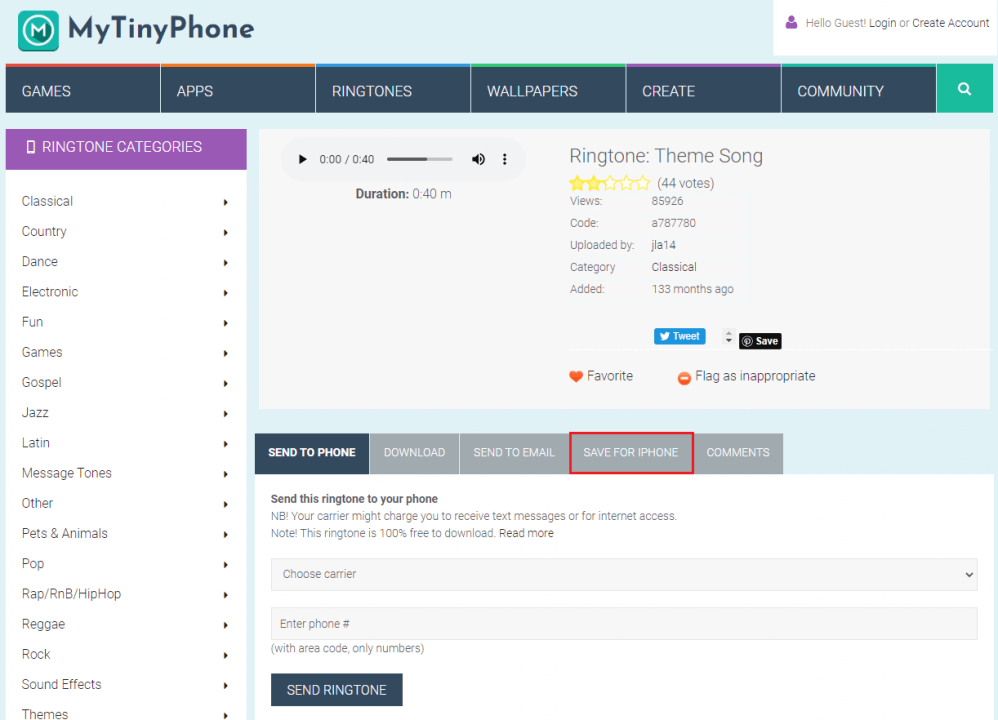 como obter toques de celular gratuitos para iphone no mytinyphone