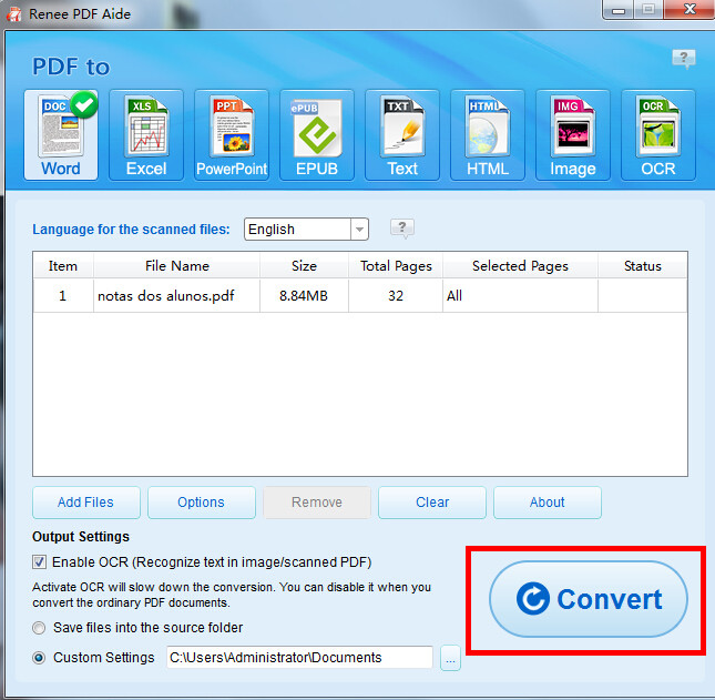 como converter pdf com o renee pdf converter