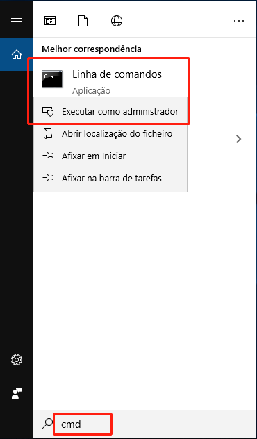 executar cmd como administrador