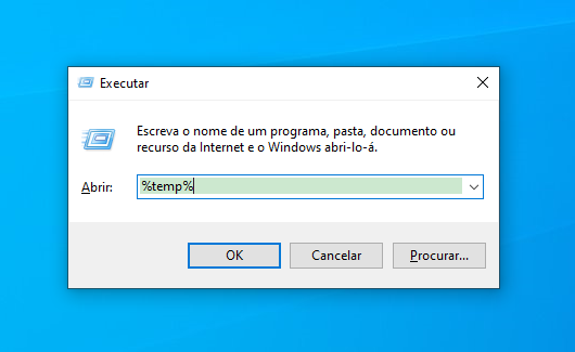 abrir o prompt de comando para excluir arquivos