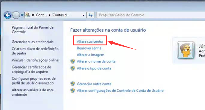 Alterar a senha do Windows 7