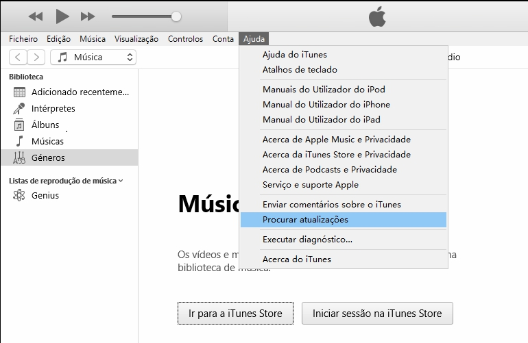 verificar se o itunes deve ser atualizado