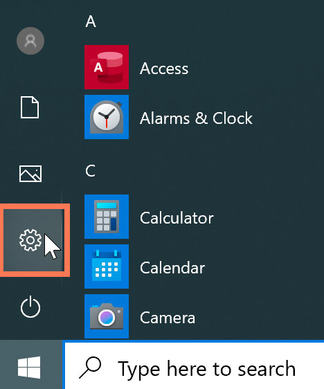 configurações no Windows