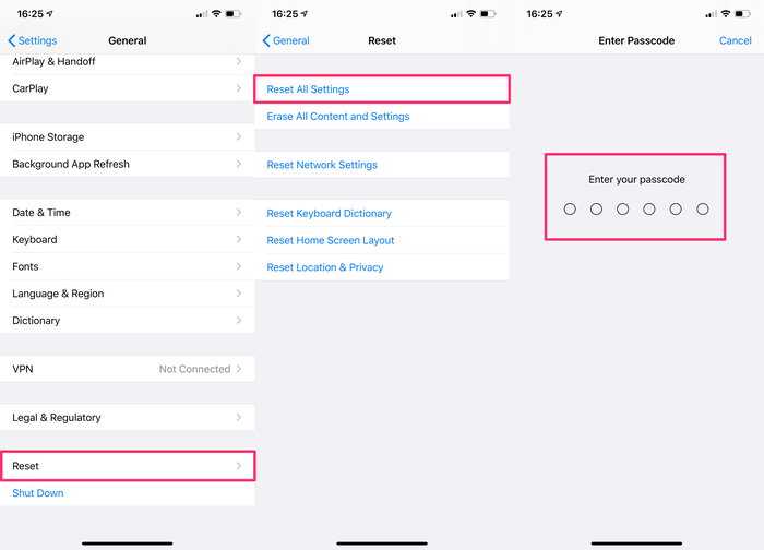 o itunes não reconhece o iphone resetar todas as configurações do iphone