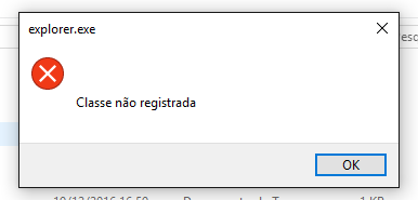 Explorer não tem classe cadastrada