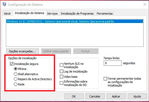 Configuração do sistema de inicialização segura do Windows 7