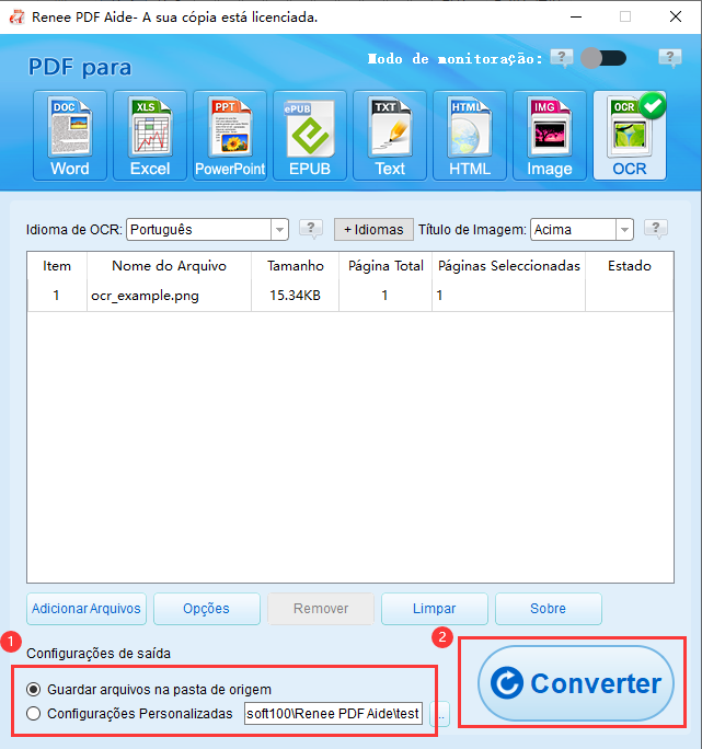 como converter ocr png em texto com renee pdf aide