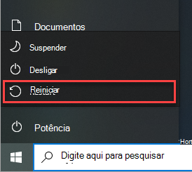 Reinicialização do Windows