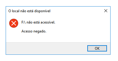a partição não pode ser acessada