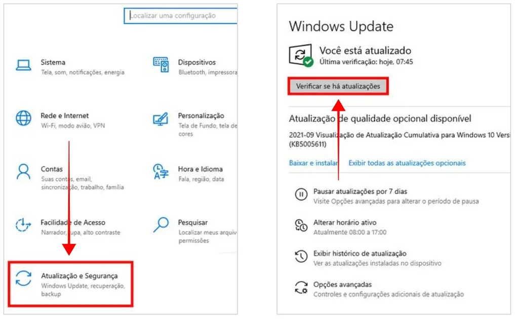 Verificação do Windows Update