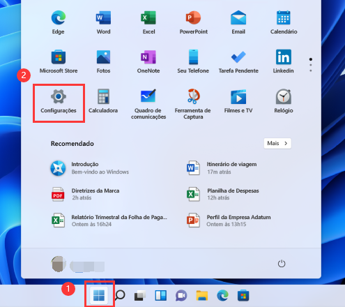 Configurações do Windows 11