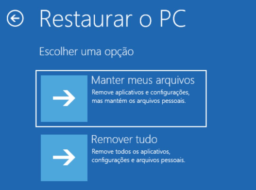 limpar totalmente a unidade no WindowsRE