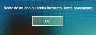 A senha de login do Windows está incorreta