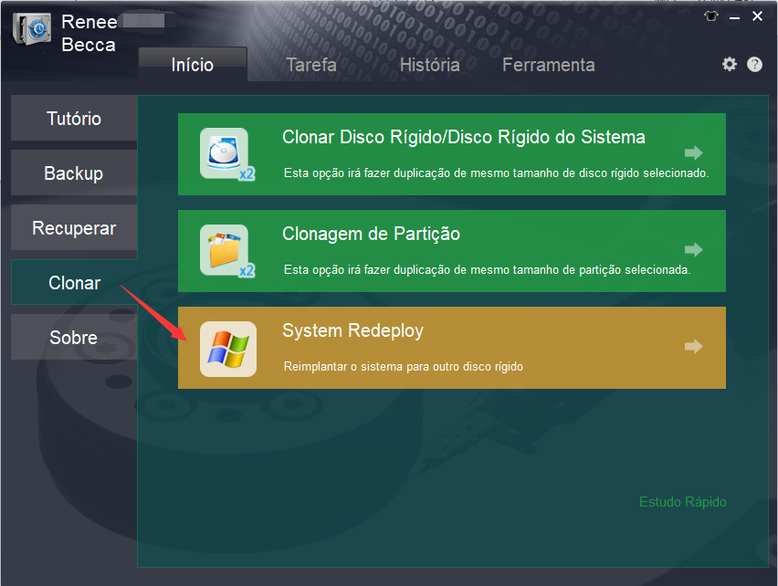 clonar o windows para o ssd com o Renee becca